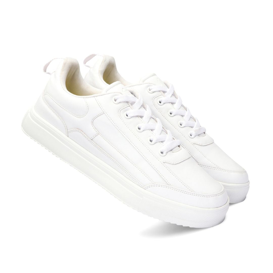 Buy SOLID WHITE LACE-UP CHUNKY CASUAL SHOES for Women Online in India