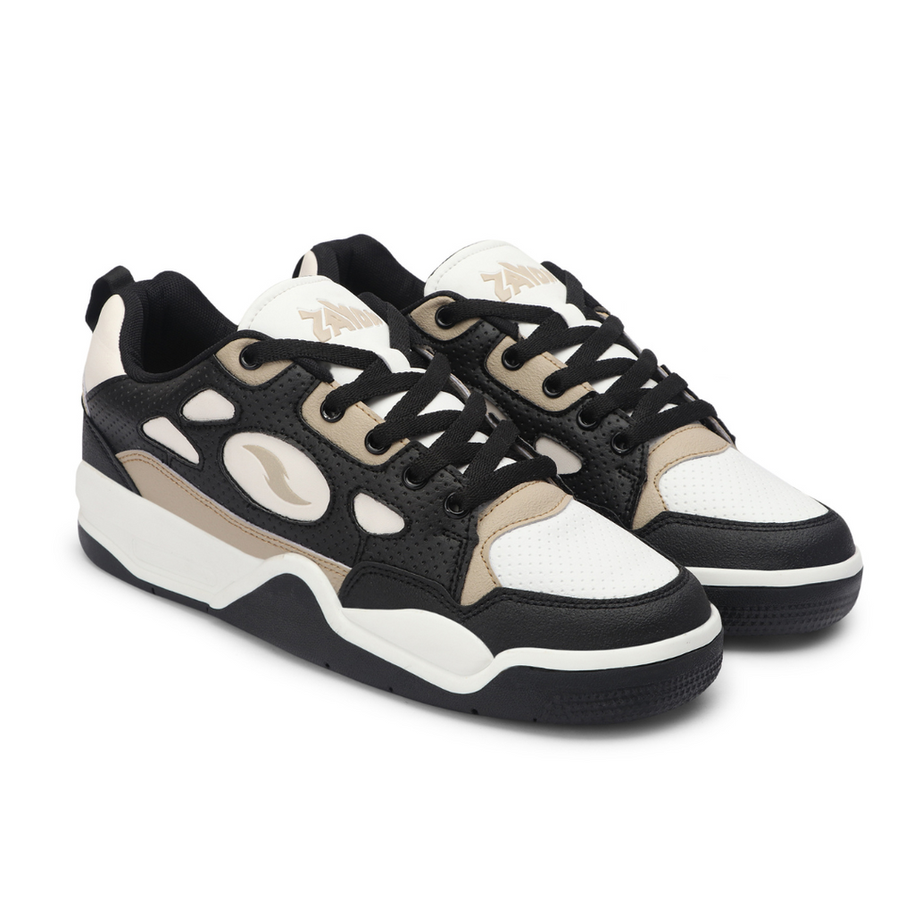 FLAME White Black Beige Men's casual sneaker